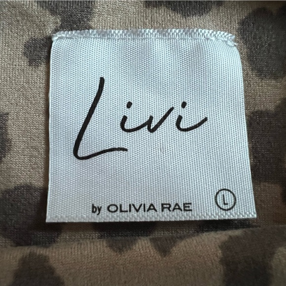 Livi by Olivia Rae brown leopard cheetah animal print crop tank top size L - Picture 5 of 5